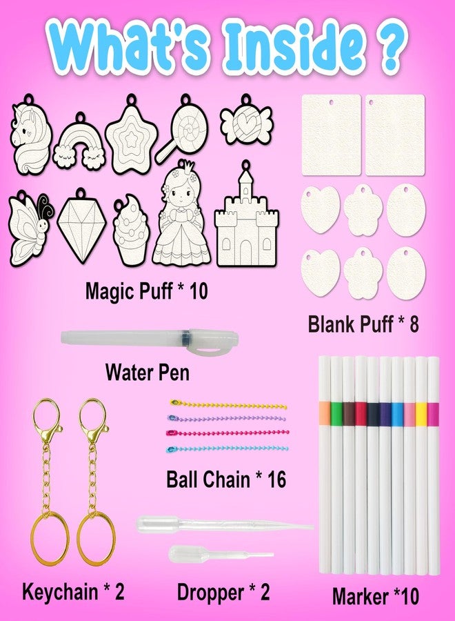 AGENTLAN Magic Puff Kit for Kids, 3D Art Kit with Unicorn & Princess, Craft Stuff for Kids, Foam Texture Paint Set, Easy DIY Crafts Gift for Girls & Boys Ages 4, 5, 6, 7, 8, 9 - Image 4